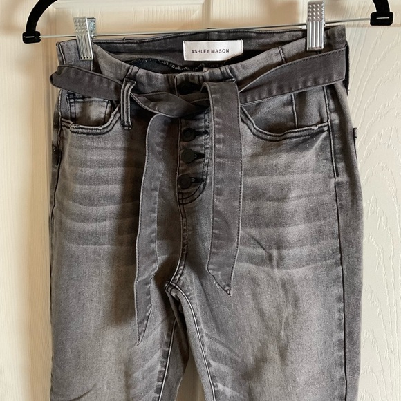 ASHLEY MASON grey front tie high rise size 5 - Picture 3 of 7